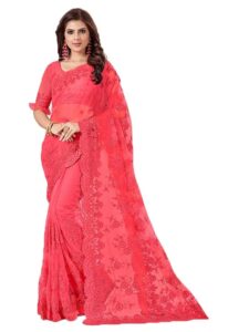 Light Red colour saree under 1000