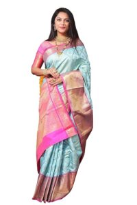 Saree 1000 below blue & pink combination